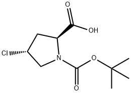 (2S,4R)-4-Chloro-pyrrolidine-1,2-dicarboxylic acid 1-tert-butyl ester Structure