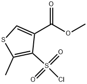 3-Thiophenecarboxylic acid, 4-(chlorosulfonyl)-5-methyl-, methyl ester 구조식 이미지