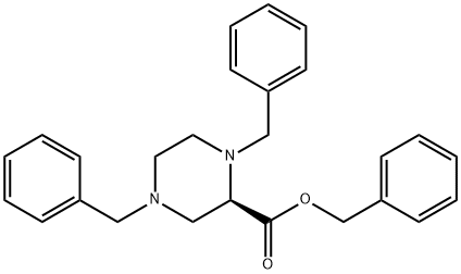 2-Piperazinecarboxylic acid, 1,4-bis(phenylmethyl)-, phenylmethyl ester, (2R)- Structure