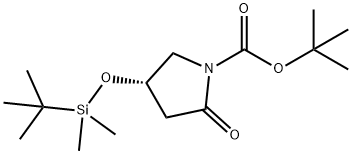 (S)-N-tert-butoxycarbonyl-4-tert-butyldimethylsilyloxy-pyrrolidin-2-one Structure