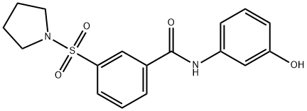 Benzamide, N-(3-hydroxyphenyl)-3-(1-pyrrolidinylsulfonyl)- Structure