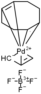 Palladium(1+), [(1,2,5,6-η)-1,5-cyclooctadiene](η3-2-propen-1-yl)-, tetrafluoroborate(1-) (1:1) 구조식 이미지