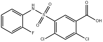 Benzoic acid, 2,4-dichloro-5-[[(2-fluorophenyl)amino]sulfonyl]- 구조식 이미지