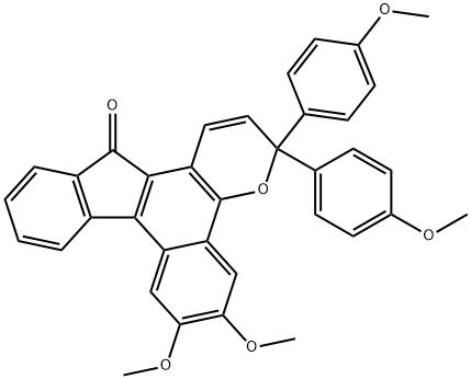 Benzo[3,4]fluoreno[2,1-b]pyran-13(3H)-one, 6,7-dimethoxy-3,3-bis(4-methoxyphenyl)- Structure