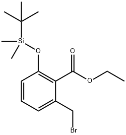 Benzoic acid, 2-(bromomethyl)-6-[[(1,1-dimethylethyl)dimethylsilyl]oxy]-, ethyl ester Structure