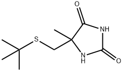 2,4-Imidazolidinedione, 5-[[(1,1-dimethylethyl)thio]methyl]-5-methyl- Structure