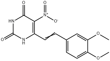 2,4(1H,3H)-Pyrimidinedione, 6-[2-(3,4-dimethoxyphenyl)ethenyl]-5-nitro- Structure