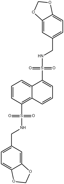 1-N,5-N-bis(1,3-benzodioxol-5-ylmethyl)naphthalene-1,5-disulfonamide Structure