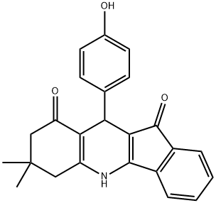 5H-Indeno[1,2-b]quinoline-9,11-dione, 6,7,8,10-tetrahydro-10-(4-hydroxyphenyl)-7,7-dimethyl- 구조식 이미지