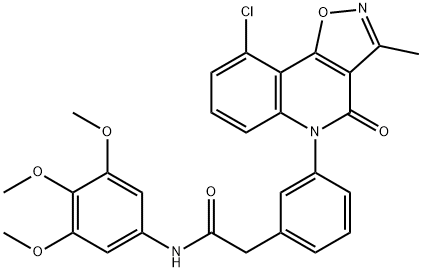 Benzeneacetamide, 3-(9-chloro-3-methyl-4-oxoisoxazolo[4,5-c]quinolin-5(4H)-yl)-N-(3,4,5-trimethoxyphenyl)- Structure