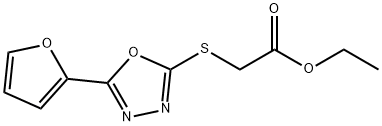 Acetic acid, 2-[[5-(2-furanyl)-1,3,4-oxadiazol-2-yl]thio]-, ethyl ester 구조식 이미지