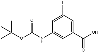 3-tert-Butoxycarbonylamino-5-iodo-benzoic acid Structure