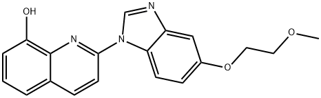 2-[5-(2-Methoxyethoxy)-1H-benzimidazol-1-yl]-8-quinolinol 구조식 이미지
