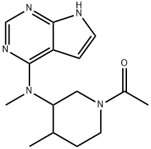 Ethanone, 1-[4-methyl-3-(methyl-7H-pyrrolo[2,3-d]pyrimidin-4-ylamino)-1-piperidinyl]- 구조식 이미지