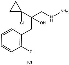 Benzeneethanol, 2-chloro-α-(1-chlorocyclopropyl)-α-(hydrazinylmethyl)-, hydrochloride (1:1) Structure