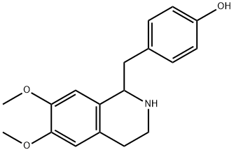 Phenol, 4-[(1,2,3,4-tetrahydro-6,7-dimethoxy-1-isoquinolinyl)methyl]- Structure