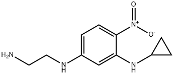 N~1~-(2-aminoethyl)-N~3~-cyclopropyl-4-nitro-1,3-benzenediamine 구조식 이미지