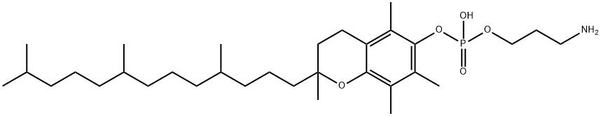 Phosphoric acid, mono(3-aminopropyl) mono[3,4-dihydro-2,5,7,8-tetramethyl-2-(4,8,12-trimethyltridecyl)-2H-1-benzopyran-6-yl] ester Structure