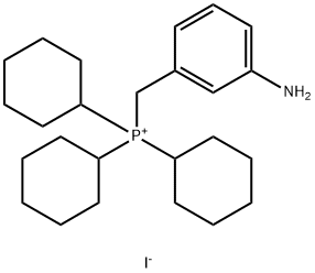 Phosphonium, [(3-aminophenyl)methyl]tricyclohexyl-, iodide (1:1) Structure