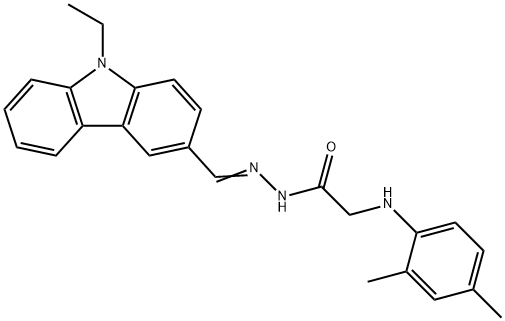 2-[(2,4-dimethylphenyl)amino]-N'-[(9-ethyl-9H-carbazol-3-yl)methylene]acetohydrazide (non-preferred name) 구조식 이미지