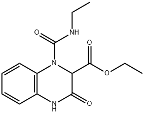 2-Quinoxalinecarboxylic acid, 1-[(ethylamino)carbonyl]-1,2,3,4-tetrahydro-3-oxo-, ethyl ester Structure