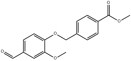Benzoic acid, 4-[(4-formyl-2-methoxyphenoxy)methyl]-, methyl ester 구조식 이미지