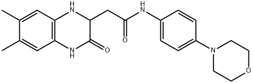 2-Quinoxalineacetamide, 1,2,3,4-tetrahydro-6,7-dimethyl-N-[4-(4-morpholinyl)phenyl]-3-oxo- Structure