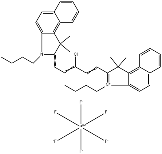 3-Butyl-2-[5-(3-butyl-1,3-dihydro-1,1-dimethyl-2H-benz[e]indol-2-ylidene)-3-chloro-1,3-pentadien-1-yl]-1,1-dimethyl-1H-benz[e]indolium hexafluorophosphate (1:1) Structure