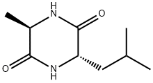 2,5-Piperazinedione, 3-methyl-6-(2-methylpropyl)-, (3R-trans)- (9CI) Structure