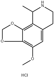 1,3-Dioxolo[4,5-h]isoquinoline, 6,7,8,9-tetrahydro-4-methoxy-9-methyl-, hydrochloride (1:1) Structure