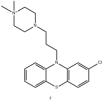 Piperazinium, 4-[3-(2-chloro-10H-phenothiazin-10-yl)propyl]-1,1-dimethyl-, iodide (1:1) Structure