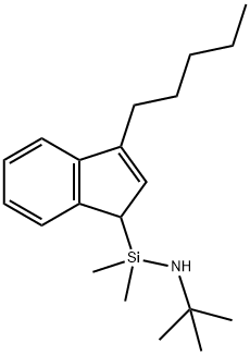 Silanamine, N-(1,1-dimethylethyl)-1,1-dimethyl-1-(3-pentyl-1H-inden-1-yl)- Structure