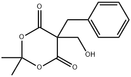1,3-Dioxane-4,6-dione, 5-(hydroxymethyl)-2,2-dimethyl-5-(phenylmethyl)- 구조식 이미지