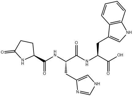 L-Tryptophan, 5-oxo-L-prolyl-L-histidyl- Structure