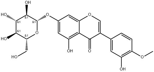 Pratensein 7-O-glucopyranoside Structure