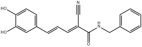 2,4-Pentadienamide, 2-cyano-5-(3,4-dihydroxyphenyl)-N-(phenylmethyl)-, (2E,4E)- Structure