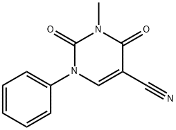 5-Pyrimidinecarbonitrile, 1,2,3,4-tetrahydro-3-methyl-2,4-dioxo-1-phenyl- Structure