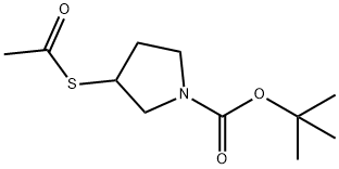 1-Pyrrolidinecarboxylic acid, 3-(acetylthio)-, 1,1-dimethylethyl ester Structure