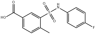 Benzoic acid, 3-[[(4-fluorophenyl)amino]sulfonyl]-4-methyl- Structure