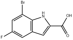 1H-Indole-2-carboxylic acid, 7-bromo-5-fluoro- Structure