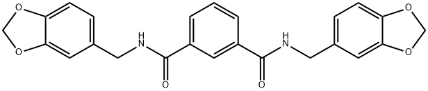 1-N,3-N-bis(1,3-benzodioxol-5-ylmethyl)benzene-1,3-dicarboxamide 구조식 이미지