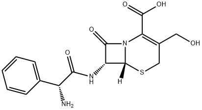 5-Thia-1-azabicyclo[4.2.0]oct-2-ene-2-carboxylic acid, 7-[[(2R)-aminophenylacetyl]amino]-3-(hydroxymethyl)-8-oxo-, (6R,7R)- (9CI) 구조식 이미지