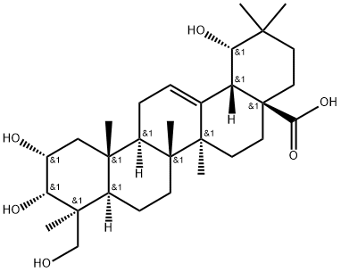 2α,3α,23,29-Tetrahydroxy-olean-12-en-28-oic acid Structure