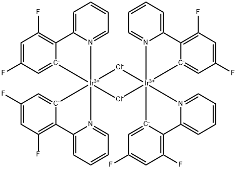 Iridium, di-μ-chlorotetrakis[3,5-difluoro-2-(2-pyridinyl-κN)phenyl-κC]di- Structure