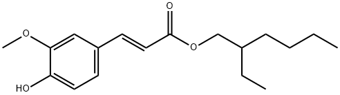 2-Propenoic acid, 3-(4-hydroxy-3-methoxyphenyl)-, 2-ethylhexyl ester, (2E)- Structure