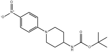 Carbamic acid, N-[1-(4-nitrophenyl)-4-piperidinyl]-, 1,1-dimethylethyl ester Structure