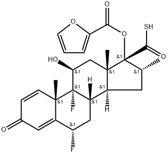 6α,9α-difluoro-17α-(furan-2-yl)carbonyloxy-11β-hydroxy-16α-methyl-3-oxoandrosta-1,4-diene-17β-carbothioic acid 구조식 이미지
