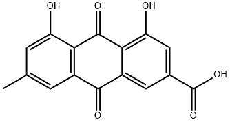 2-Anthracenecarboxylic acid, 9,10-dihydro-4,5-dihydroxy-7-methyl-9,10-dioxo- 구조식 이미지