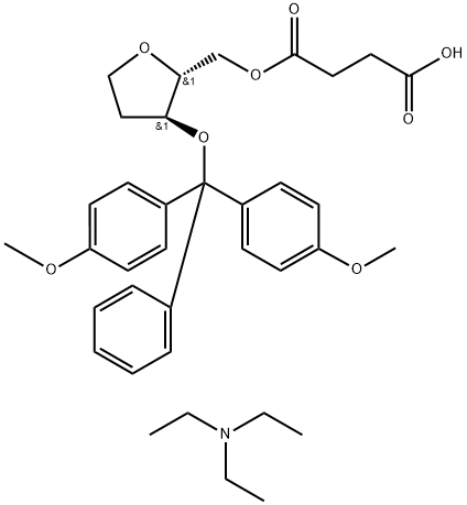 D-erythro-Pentitol, 1,4-anhydro-3-O-[bis(4-methoxyphenyl)phenylmethyl]-2-deoxy-, hydrogen butanedioate, compd. with N,N-diethylethanamine (1:1) (9CI) Structure