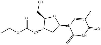 ethyl ((2R,3S,5R)-2-(hydroxymethyl)-5-(5-methyl-2,4-dioxo-3,4-dihydropyrimidin-1(2H)-yl)tetrahydrofuran-3-yl) carbonate(WX160422) Structure